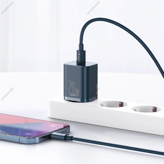 Мережевий зарядний пристрій Baseus Super Si Quick Charger 20W Blue CCSUP-B03